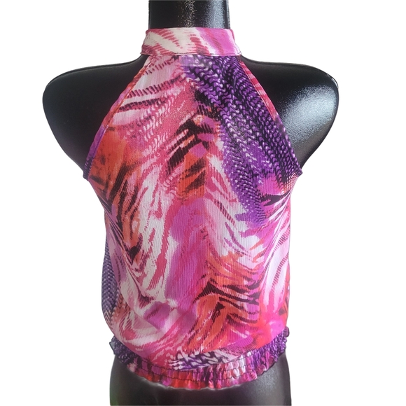 Eclipse Vibrant Pink and Purple Halter Top S - Picture 5 of 6